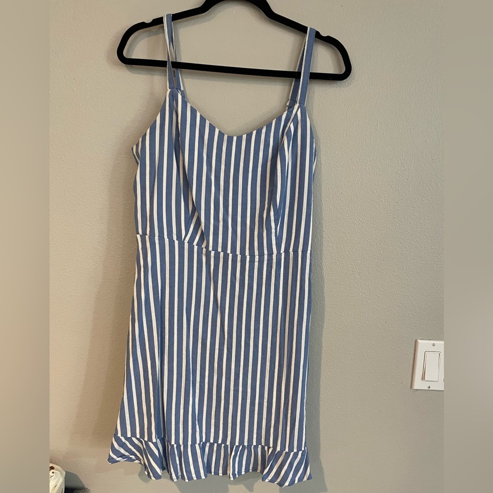 Blue and White Striped Dress Old Navy